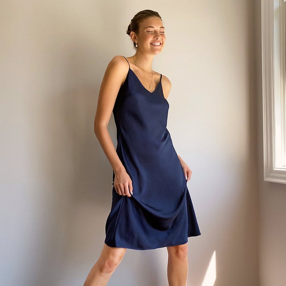 Wiflred Only Slip Dress Midi Dress in Classic Navy